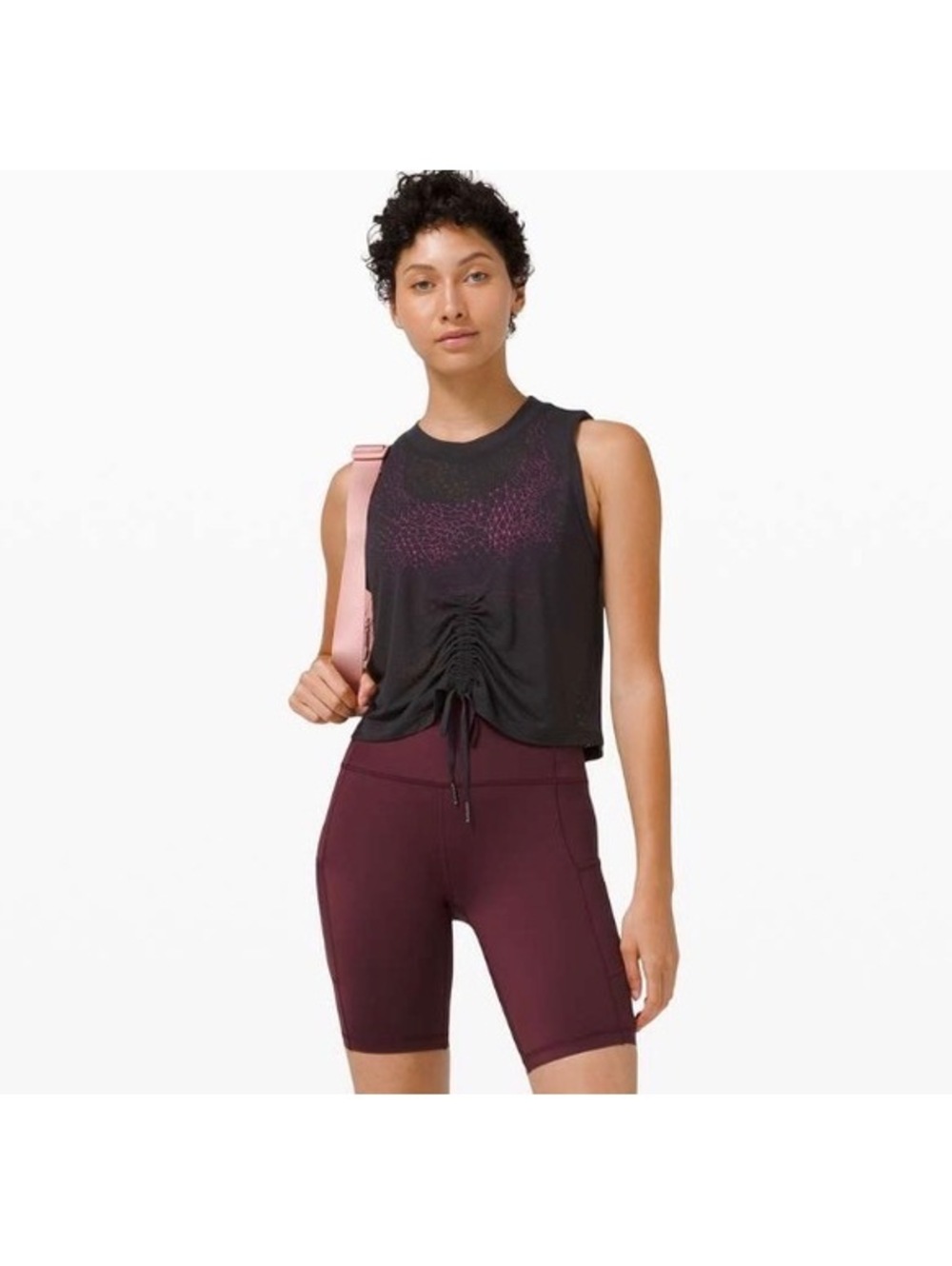 Lululemon Cinch Me Up Front Tank *Veil Black Size 8
